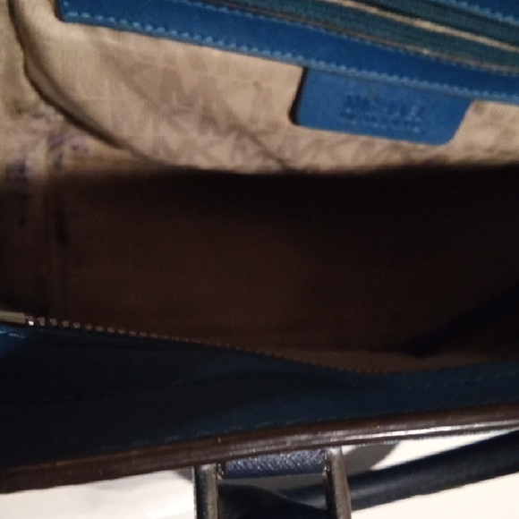 Michael Kors Blue Satchel Structured Leather - Picture 6 of 11